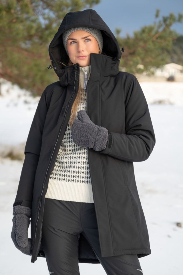 Eidnes vattert softshellparkas Black Dame - 1