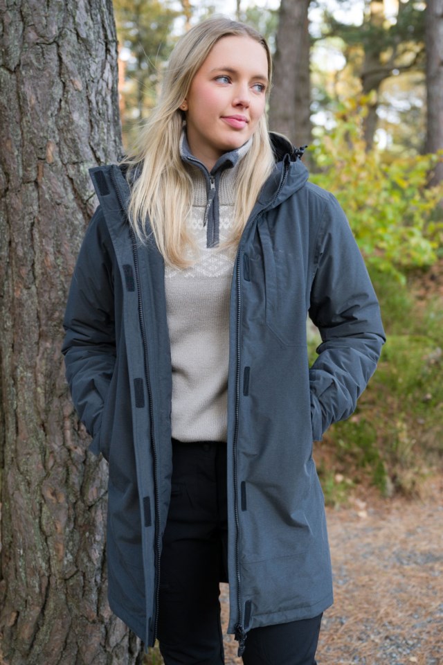 Voss vattert parkas Ebony Melange - 1