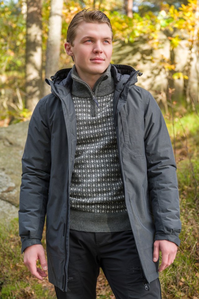 Voss vattert parkas Ebony Melange - 1