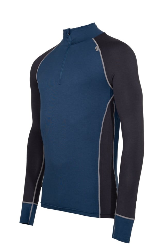 Brattfjell bambus Half Zip genser Blue Herre - 1