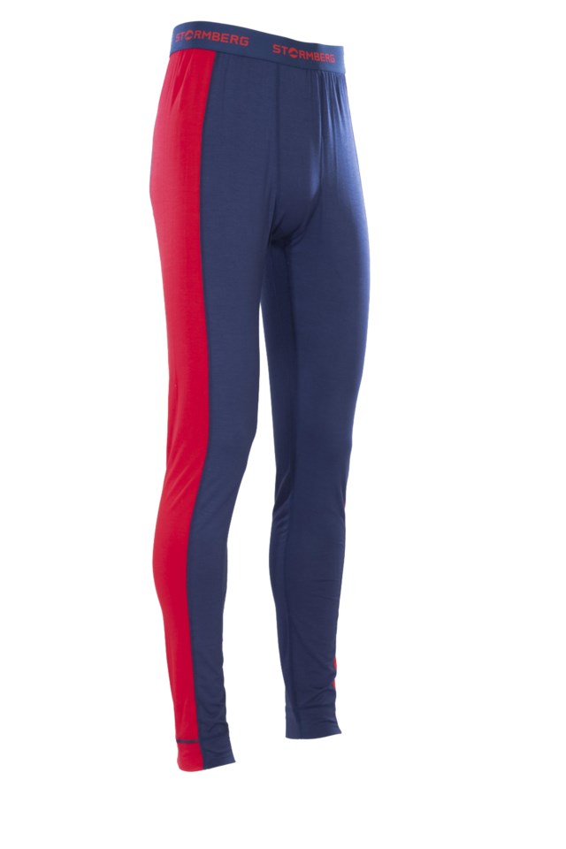 Brattfjell bambus longs Dress Blues/Tango Red - 1