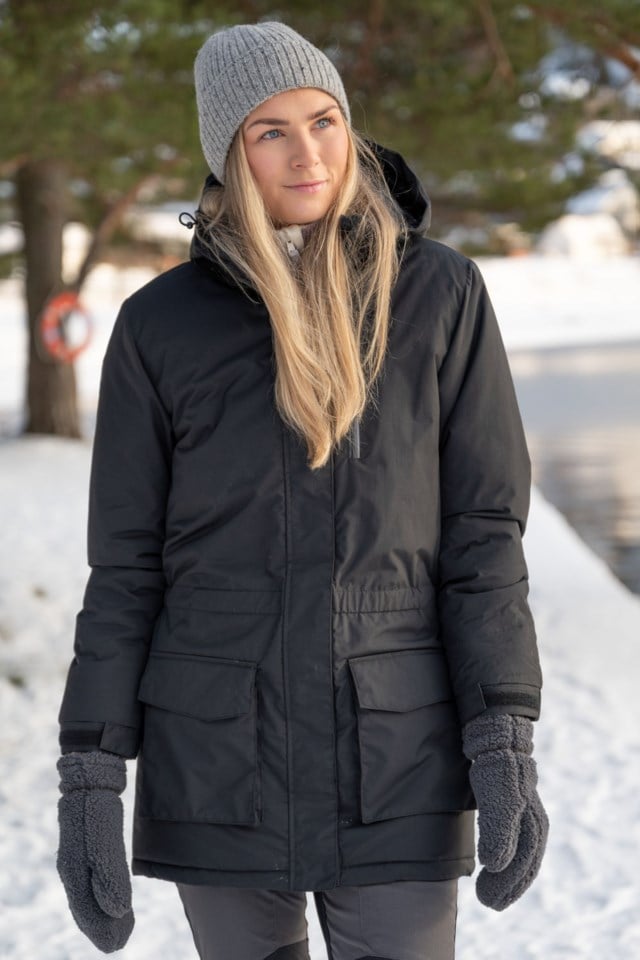 Nordlys resirkulert vattert parkas Black Dame - 1