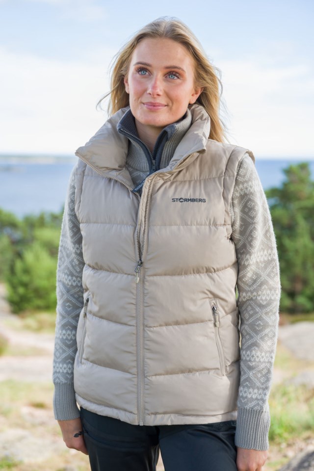 Vinterfjell fjær- og dunvest Beige Dame - 1