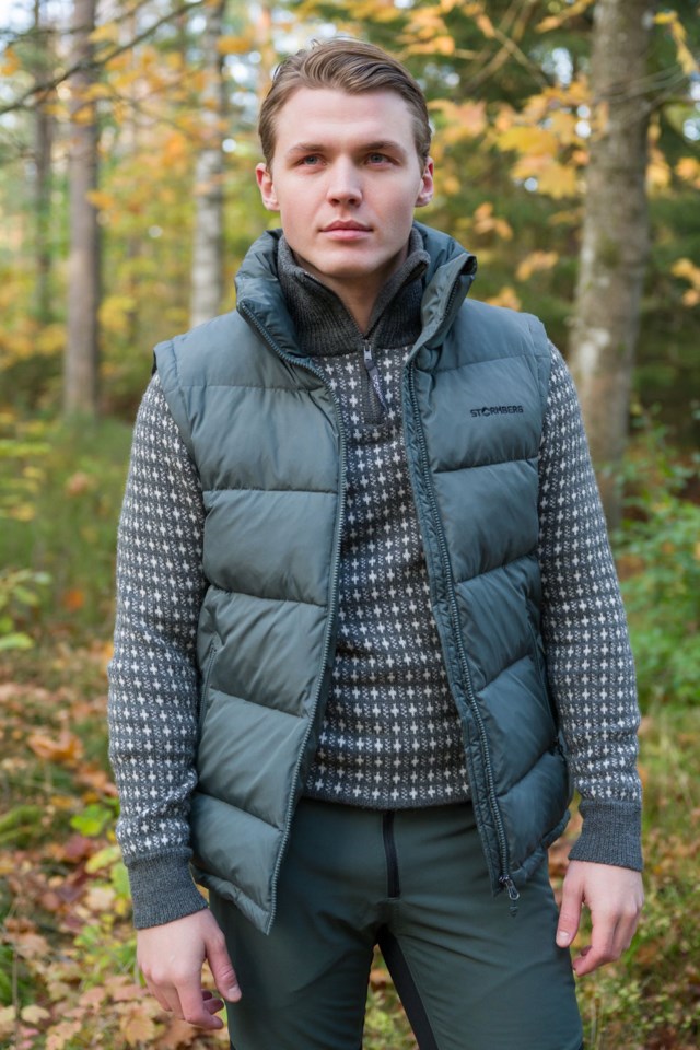 Vinterfjell fjær- og dunvest Grey Herre - 1