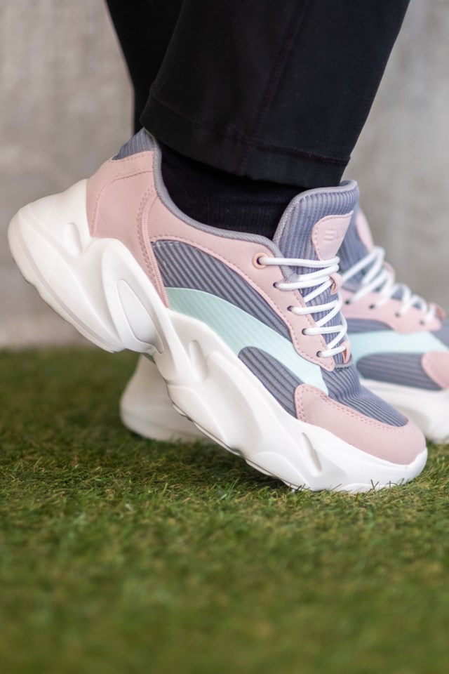 Eresfjord joggesko dame Grey/ Pink/ Blue - 1