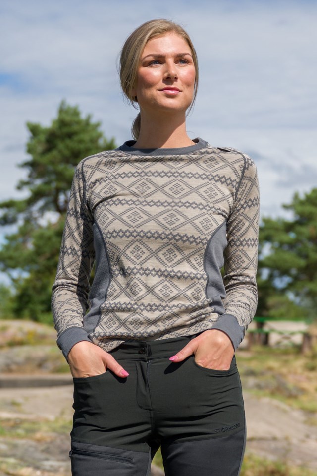 Voss 2-lags ulltrøye Pure Cashmere / Castlerock - 1