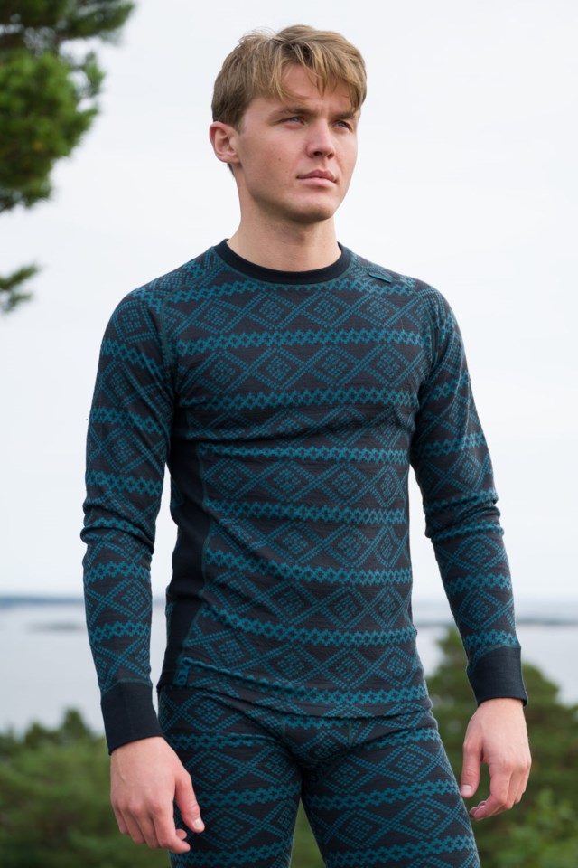 Voss 2-lags ulltrøye Black|Green Herre - 1