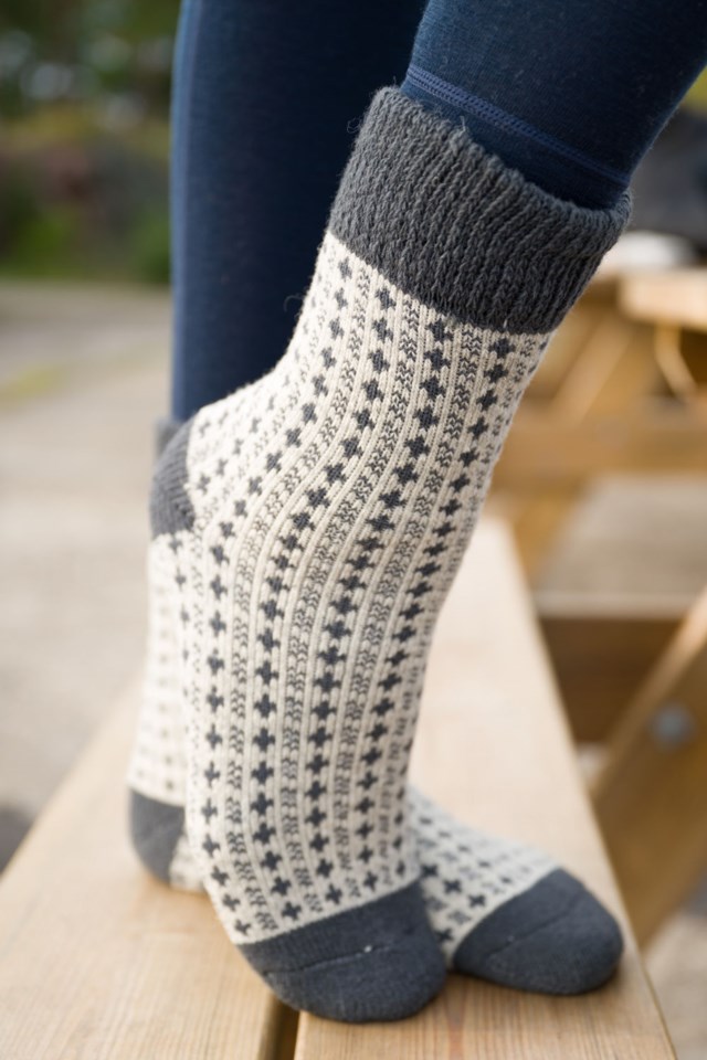 Islender ullsokk White|Black Unisex - 1