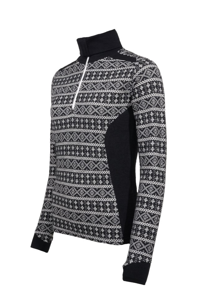Rauland 2-lags Half Zip Islender ulltrøye Black Dame - 1
