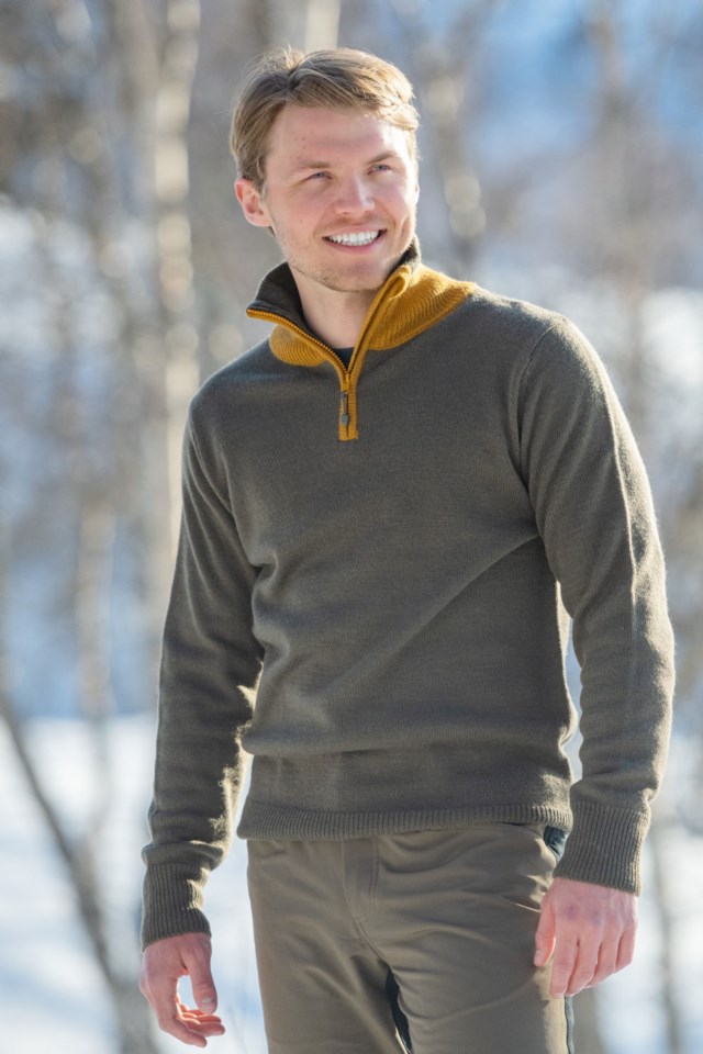 Marka Half Zip strikkegenser Canteen / Buckthorn Brown - 1