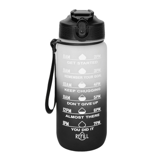 Motivasjon drikkeflaske 0,6 liter Black/Light grey - 1