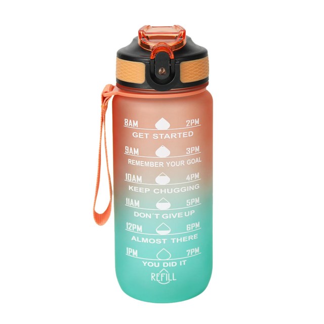 Motivasjon drikkeflaske 0,6 liter Sea green/Orange - 1