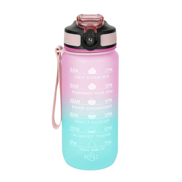 Motivasjon drikkeflaske 0,6 liter Sea green/Light pink - 1