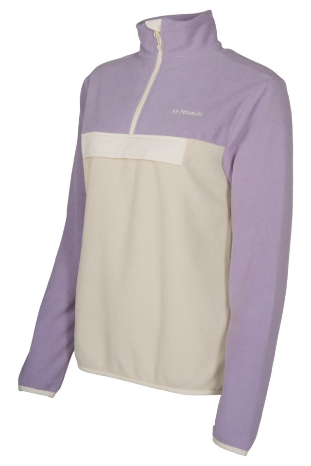 Lyngør Half Zip fleecegenser Purple|Beige Dame - 1