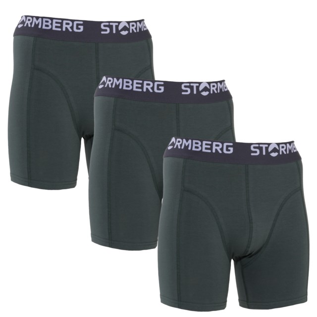 Mildenes lang bomull boxershorts 3-pack Grey Herre - 1