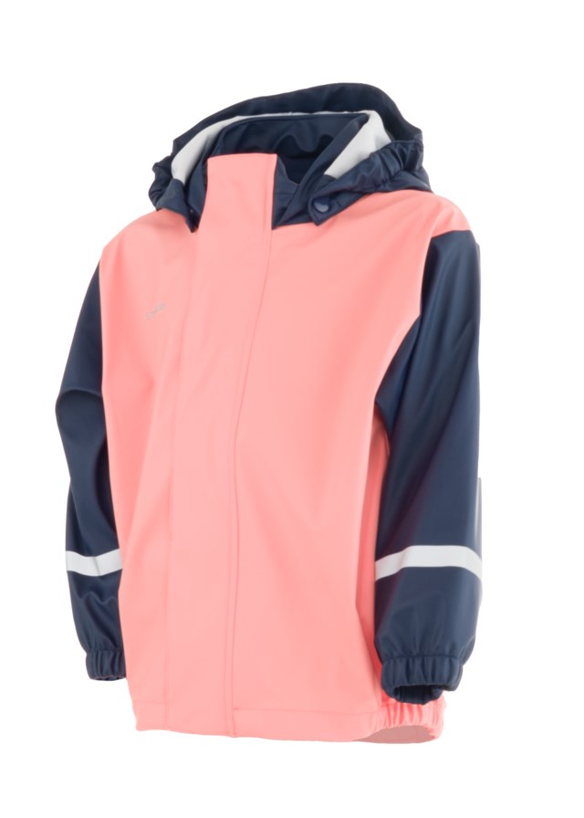Bergen resirkulert regnjakke barn 1-7 Dress Blues / Blooming Dahlia - 1