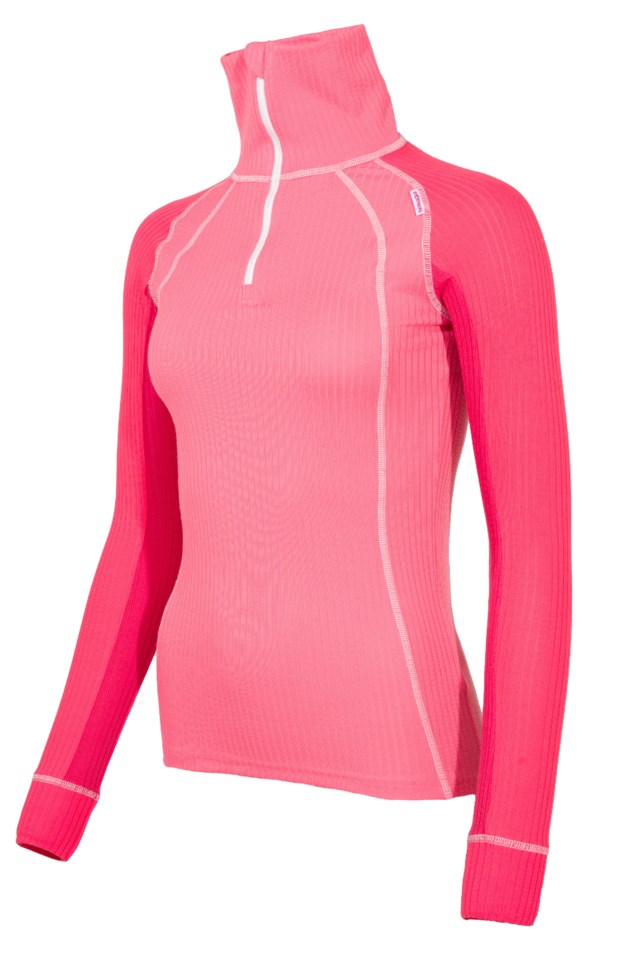 Lindland resirkulert Half Zip trøye Sun Kissed Coral / Geranium / Winterberry - 1