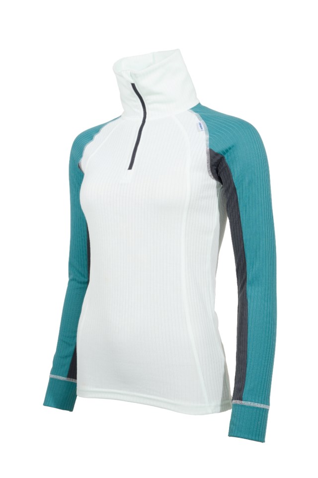 Lindland resirkulert Half Zip trøye Glacier / Deep Jungle / Ebony - 1