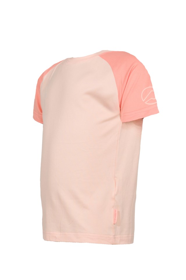 Aurland stretch t-skjorte barn 1-7 Peach Parfait / Blooming Dahlia - 1