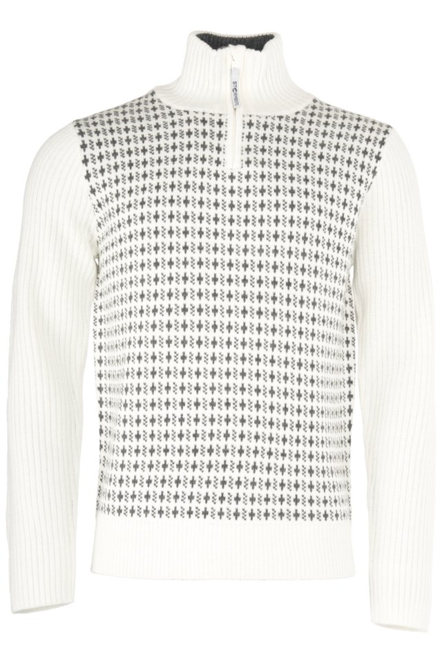 Honningsvåg Half Zip ullgenser White Herre - 1