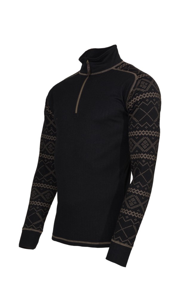 Halsafjell Half Zip trøye Crocodile / Jet Black - 1