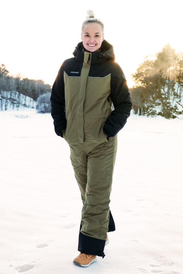 Ute resirkulert vinterdress m/korte ben Martini Olive / Jet Black - 1