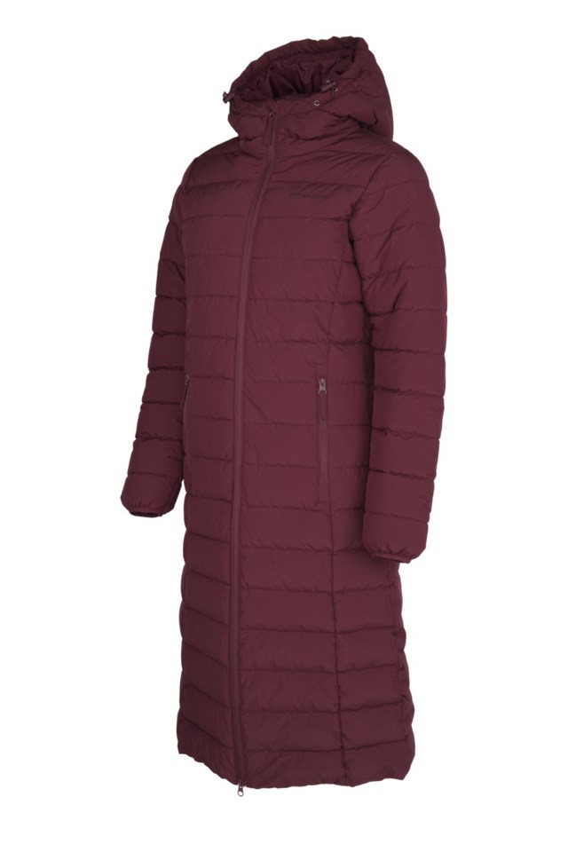 Strimfonna vattert lang parkas Purple Dame - 1