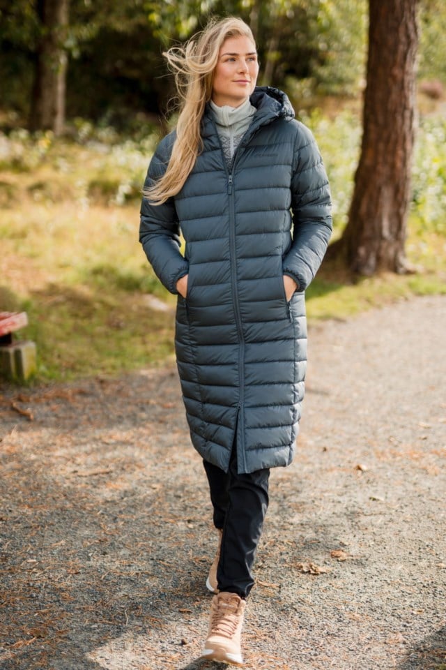 Strimfonna vattert lang parkas null Dame - 1