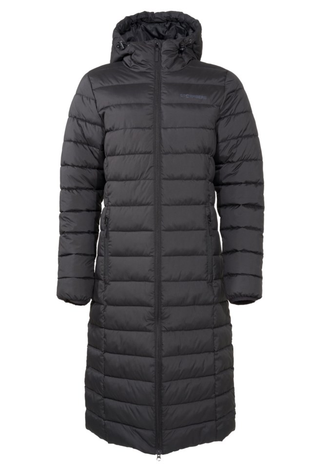 Strimfonna vattert lang parkas Black Dame - 1