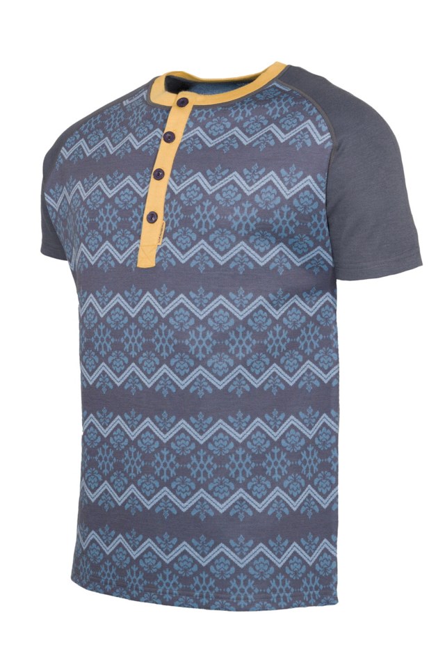 Setesdal 2-lags bestefar ull t-skjorte Blue Herre - 1