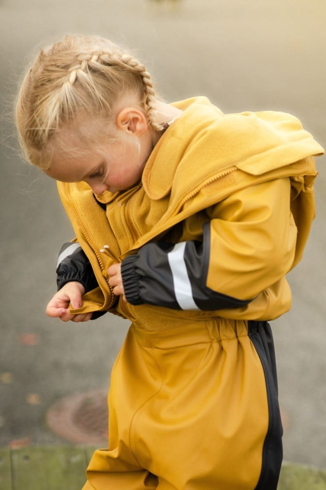 Lofoten fôret regnjakke barn 1-7 Yellow Barn - 1
