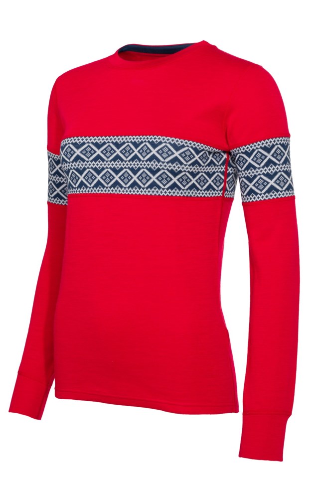 Hardanger 2-lags ulltrøye Red Dame - 1