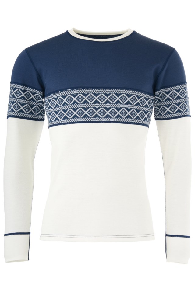 Hardanger 2-lags ulltrøye White|Blue Herre - 1