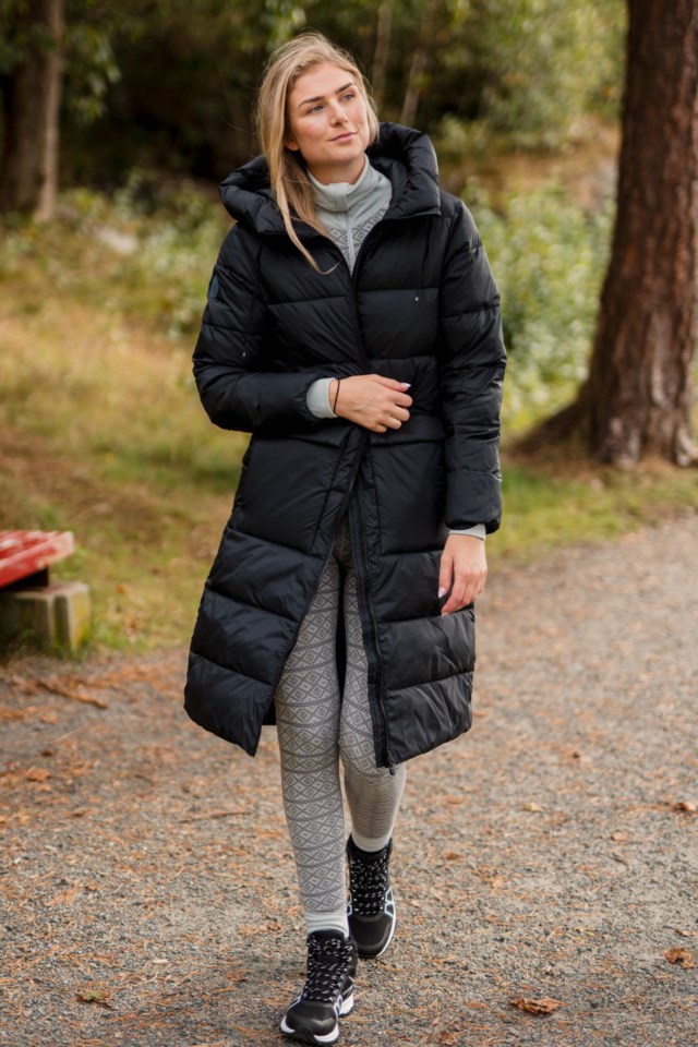 Frostlidalen vattert lang parkas Black Dame - 1