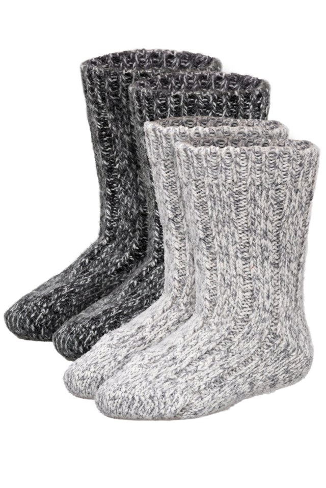 Femund raggsokk barn 2-pack Light Grey Melange/Dark Grey M - 1