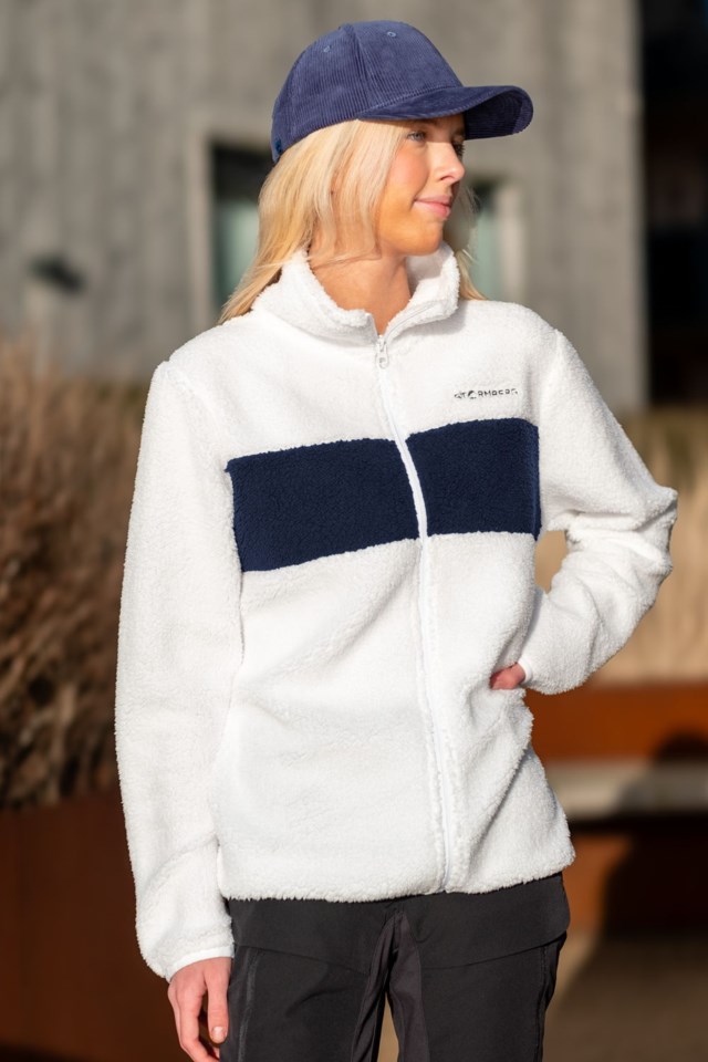 Juvnes sherpajakke Bright White/ Dress Blues - 1