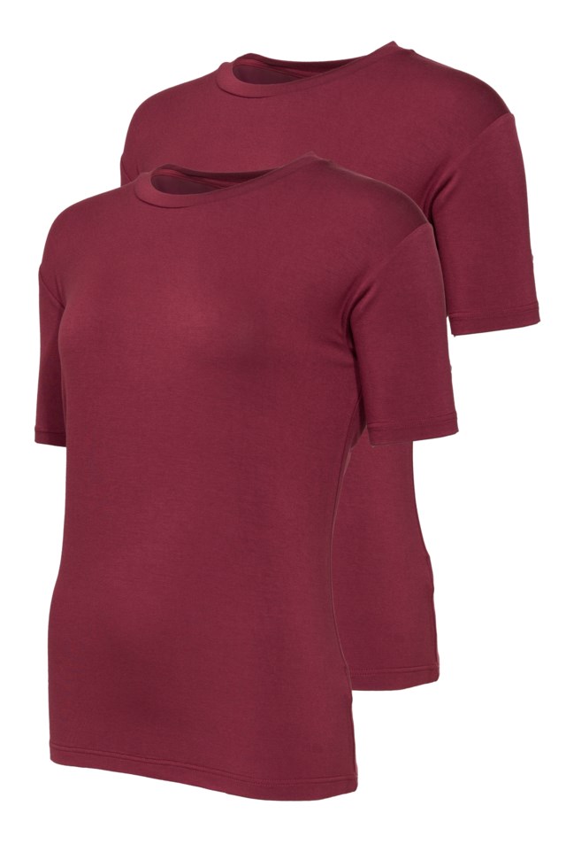 Bergen bambus t-skjorte 2-pack Red Dame - 1