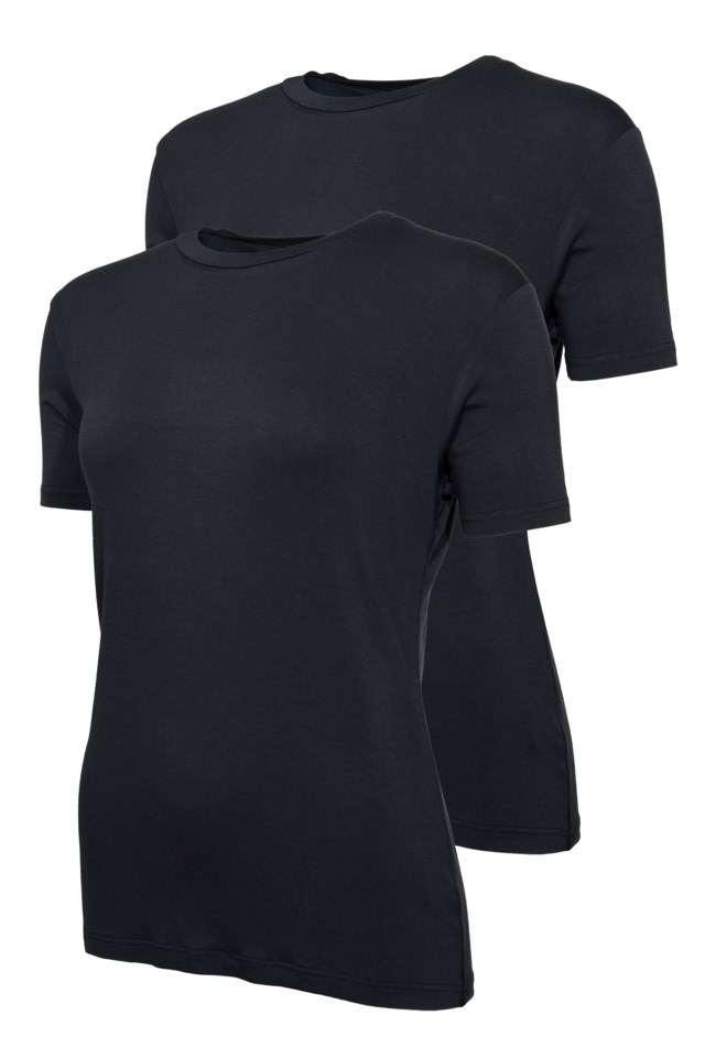 Bergen bambus t-skjorte 2-pack Black Dame - 1