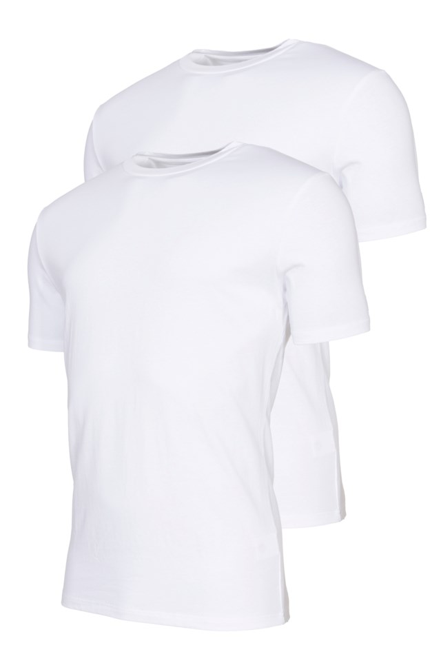 Oslo bomull t-skjorte 2-pack Bright White/Peach Nectar - 1