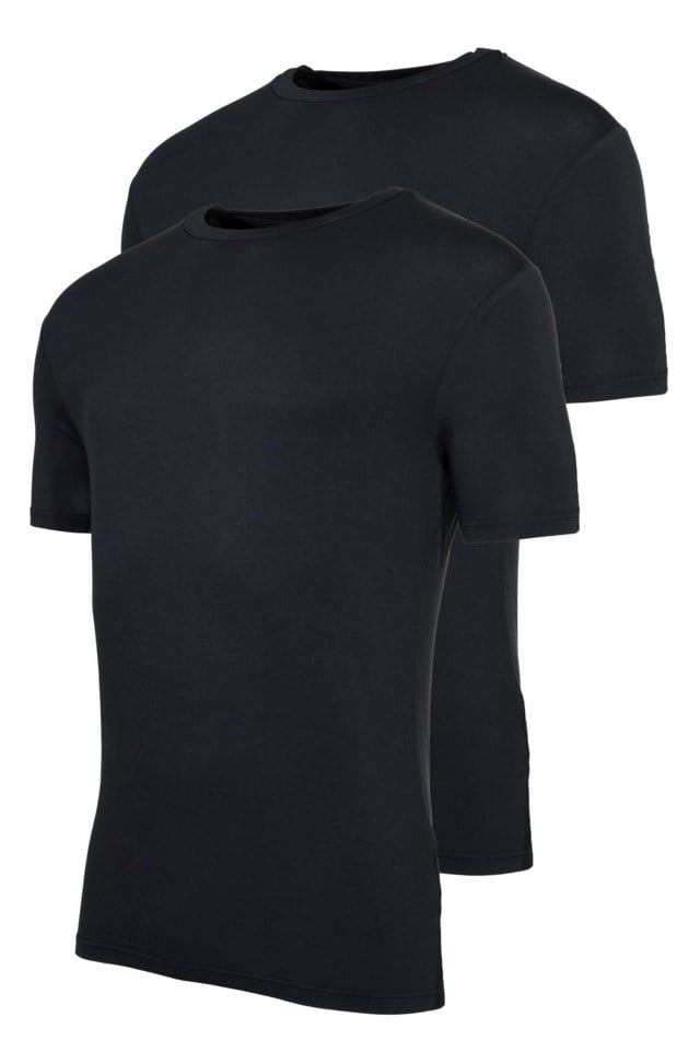 Bergen bambus t-skjorte 2-pack Black Herre - 1