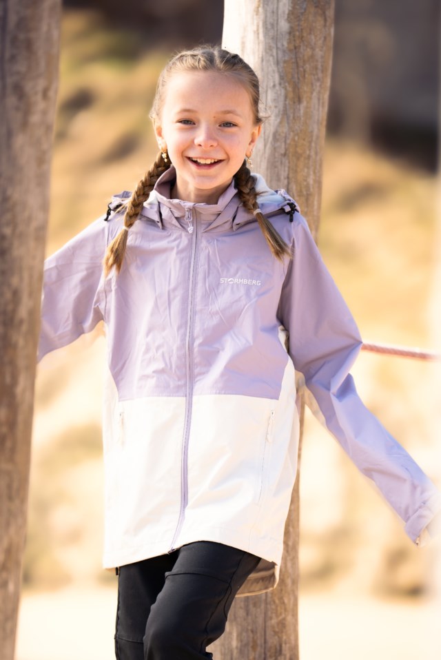 Stryn skalljakke barn 8-14 Beige|Purple Barn - 1