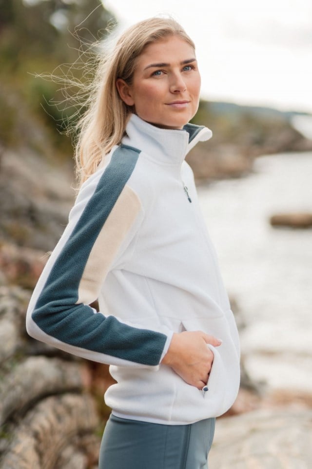 Langesund fleecejakke White Dame - 1