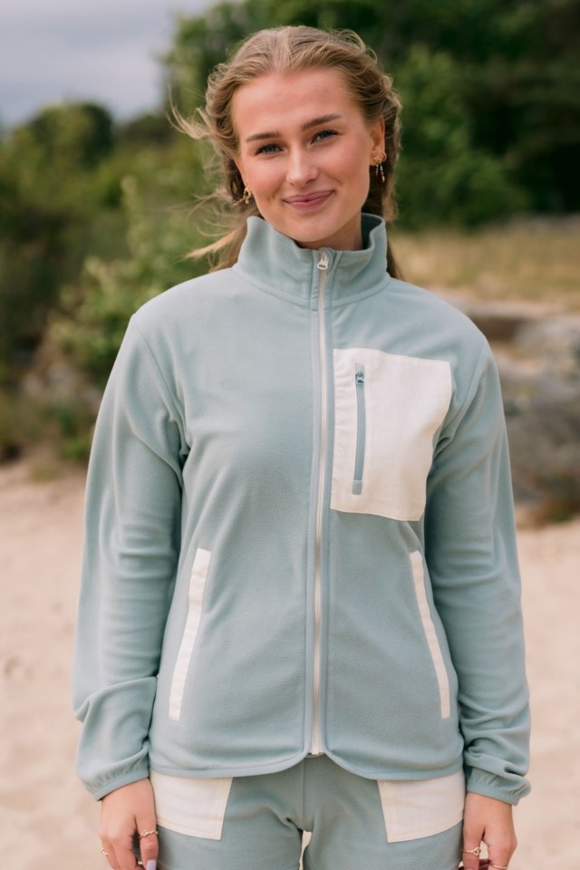 Linfjord fleecejakke White|Blue Dame - 1