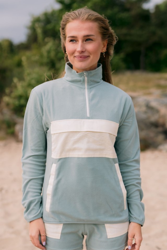 Linfjord fleecegenser White|Blue Dame - 1