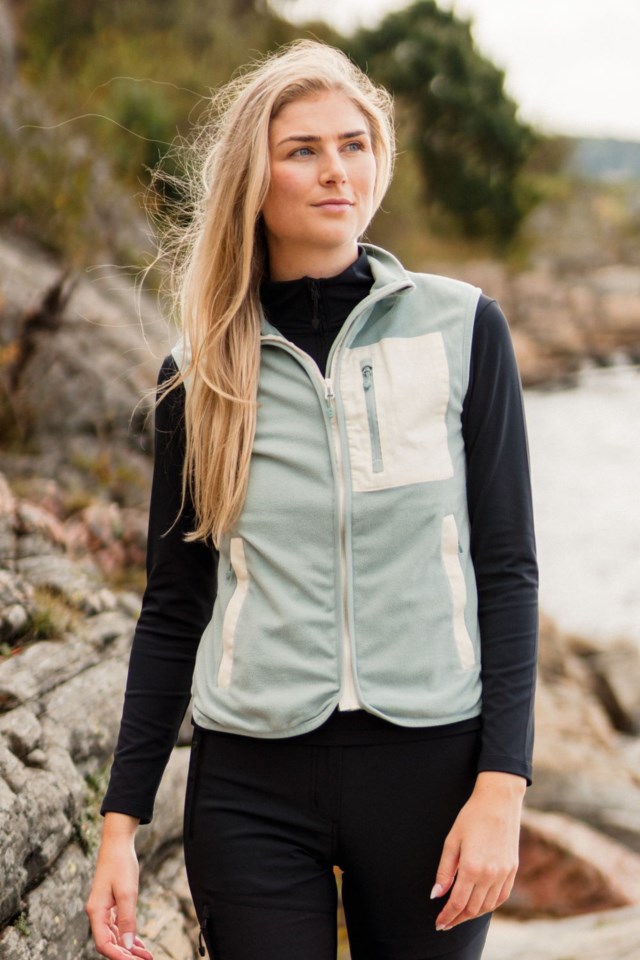 Linfjord fleecevest Green Dame - 1