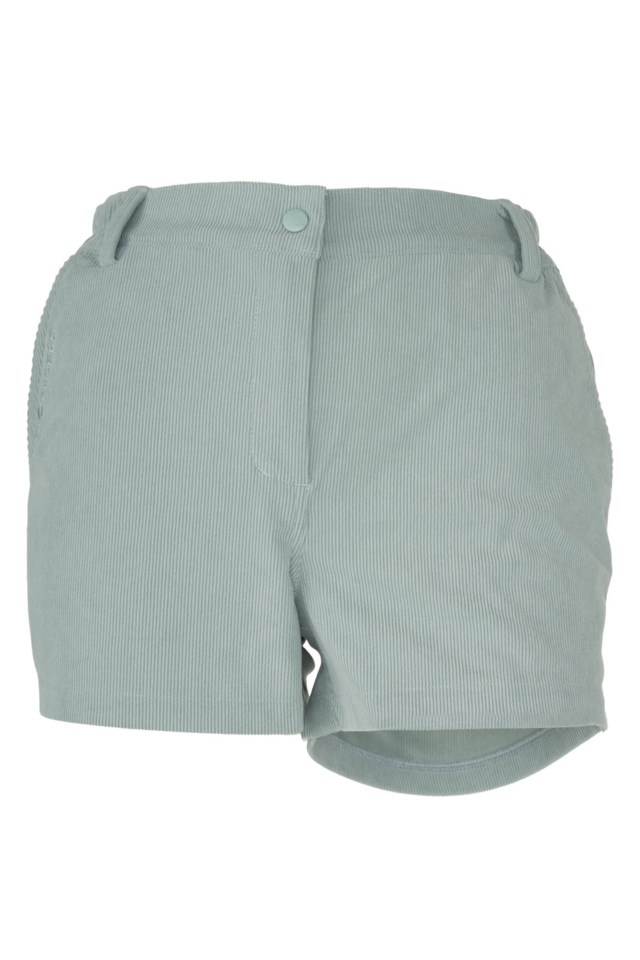 Havsand cord slim kort shorts Green Dame - 1