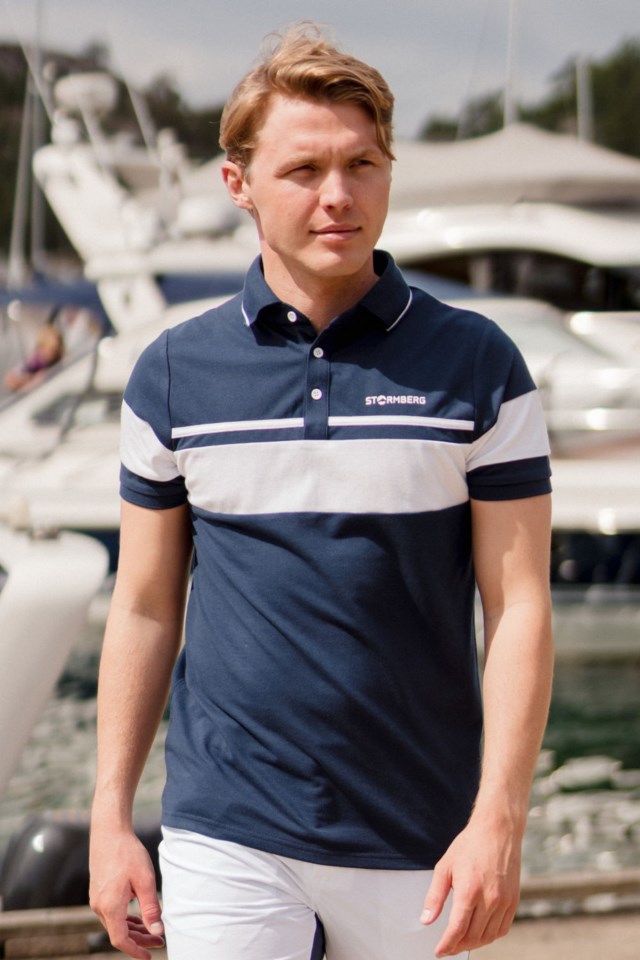 Solastranda piqueskjorte White|Blue Herre - 1