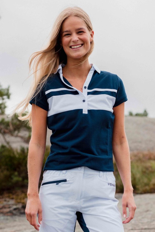 Solastranda piqueskjorte Blue Dame - 1