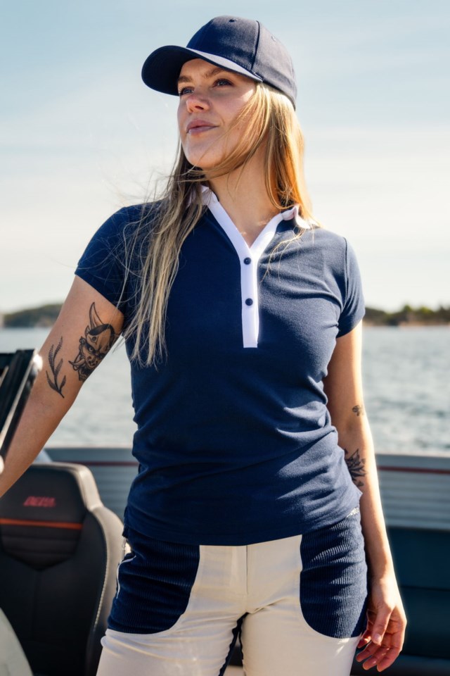 Solastranda piqueskjorte Blue Dame - 1