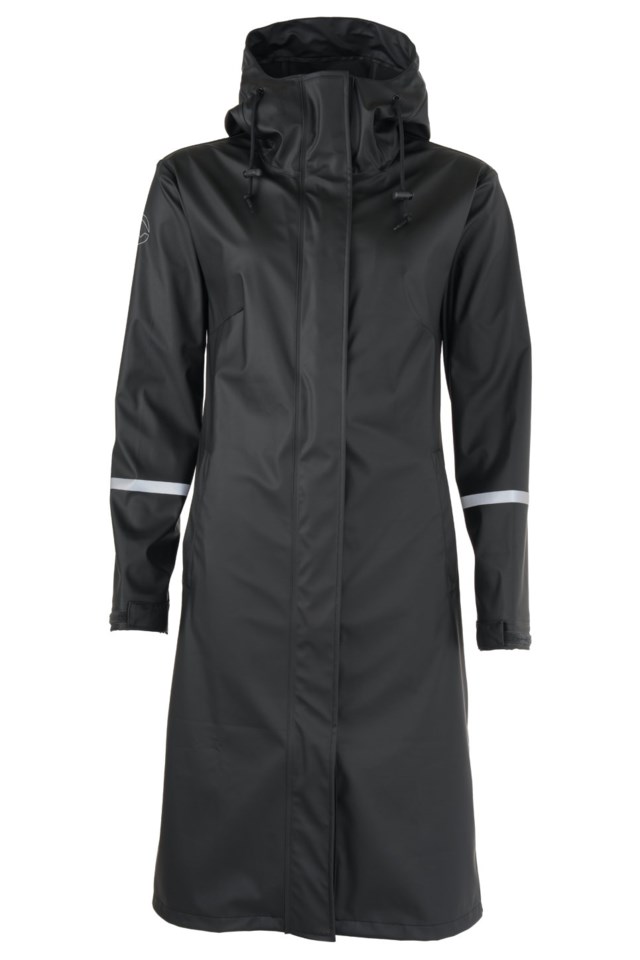 Båtsfjord lang regnkåpe Black Dame - 1